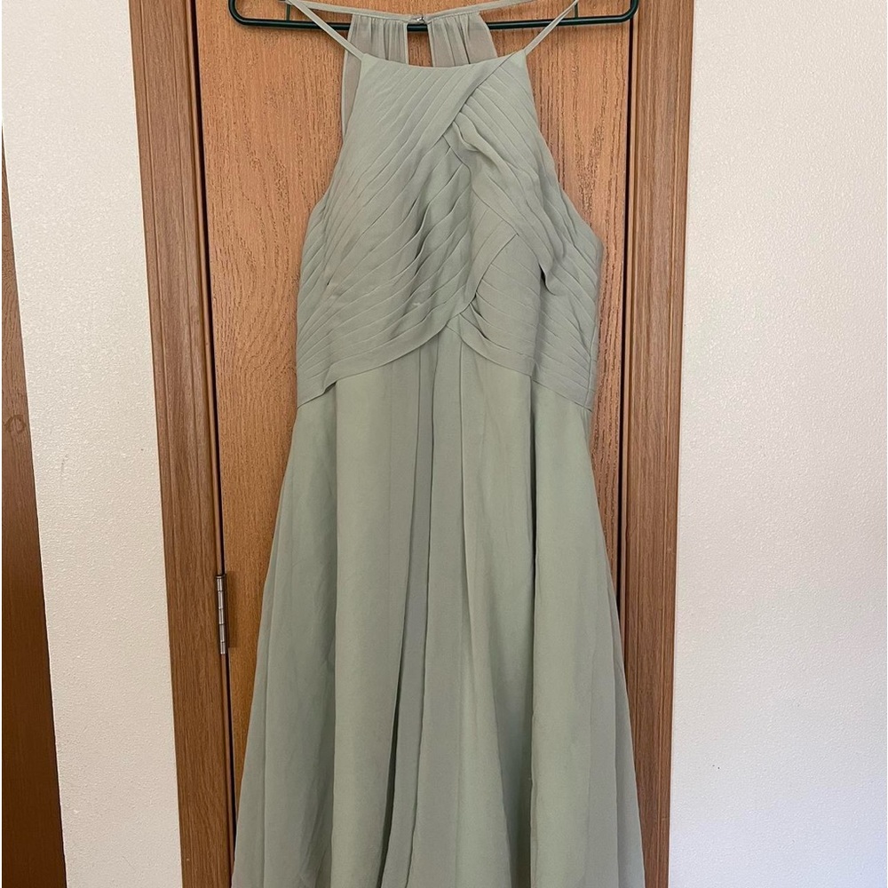 Green, Tight, Knee Length, Flowy